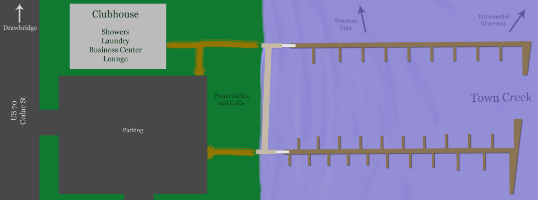 Beaufort Yacht Basin marina layout